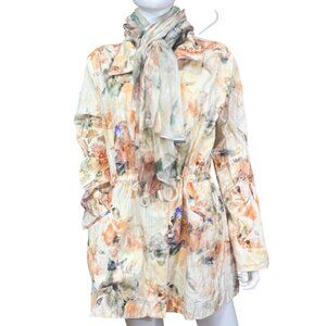 Peruvian Connection Floral Jacket Womens M Multicolor Cotton Lagenlook